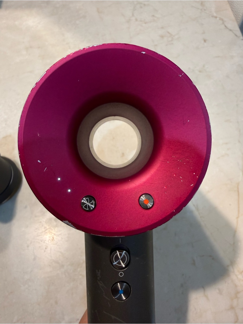 Dyson Hair Dryer in Charcoal with Fuchsia Trim - Picture 4 of 4
